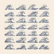 © MUHAMMAD ADEN - set of vintage ribbons of wave