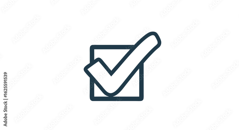 Successful Approval: Detailed Vector Illustration of a Tick Symbol in a ...