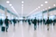 © The Little Hut - Blurred Abstract View of Airport Terminal with Passengers Walking, Ideal for Backgrounds and Mockups