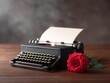 © DDargon - Vintage Typewriter and Rose: An antique typewriter, adorned with a single red rose, creates a picturesque tableau, inviting viewers to imagine stories of yesteryears and romantic tales.