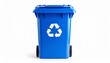 © Sherna - A vibrant blue recycling bin with the universal recycle symbol, representing sustainable waste management and environmental consciousness.