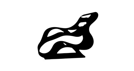 Poster - Home furniture abstract organic shape black and white illustration modern art design element contemporary form artwork graphic design vector