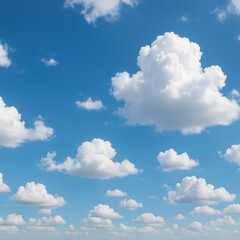 Wall Mural - nature background with white cloudscape and blue sky creates a serene atmosphere and peaceful enviro
