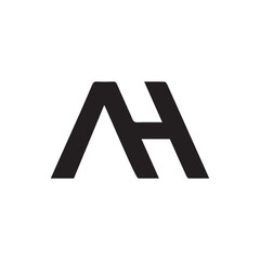 Poster - The image shows a logo design of an initial letter AH in house roof shape in black color in simple flat style. It looks clean and modern on a white background.