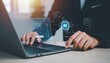 © Agung - Businessperson using laptop with AI interface (1)