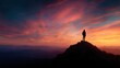 © Opaopi - Silhouette person on mountain sunset