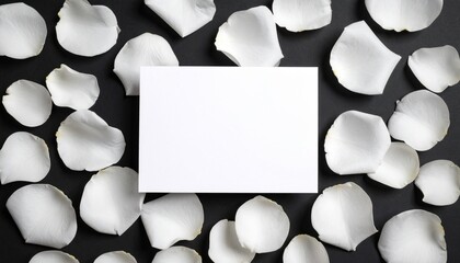 blank card with rose petals