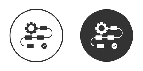 Workflow process icon flat. Illustration isolated vector sign symbol