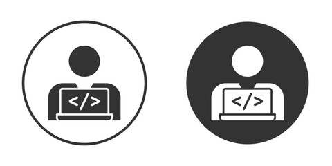 Programmer icon flat. Illustration isolated vector sign symbol