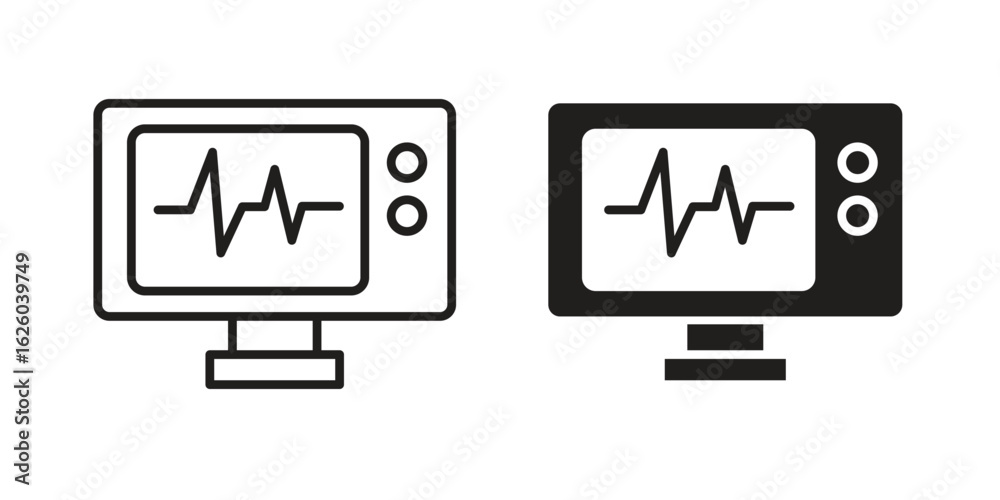 EKG monitor icon sign symbol and flat style for app, web and digital ...