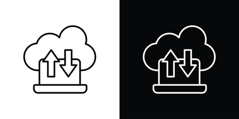 Cloud computing icon symbol, logo illustration. Vector graphics