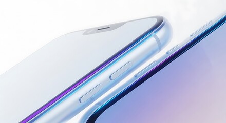 Closeup detail of a modern smartphone side with buttons and edge