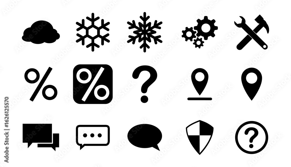 Black Icon collection most use on UI UX BW color Stock Vector | Adobe Stock