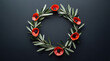 © Muhammad - A wreath of poppies and olive branches on a dark background, symbolizing remembrance, peace, and honor for veterans and fallen heroes on remembrance day and anzac day