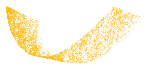 Yellow crayon brush stroke isolated on transparent background