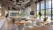 © Chenda - modern tech hub cafÃ© with wireless charging tables and smart glass walls