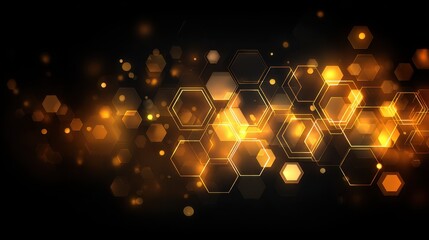 Wall Mural - Abstract Golden Hexagon Pattern Background