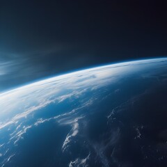Wall Mural - majestic view from space. a breathtaking view captures the earth's curvature from space, bathed in s
