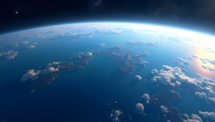 Wall Mural - earthlike planet in space