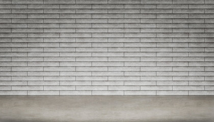 Wall Mural - Inside the room, the floor is made of cement and the walls are made of bricks for advertising