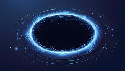 Wall Mural - ethereal blue vortex. a luminous blue ring swirls against a dark backdrop, creating a sense of cosmi
