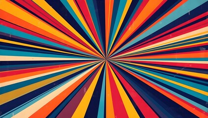 Wall Mural - retro background with colorful stripes