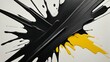 © MD NAIM ISLAM - Abstract expressionism art print black and yellow paint splatter modern minimalist wall decor canvas