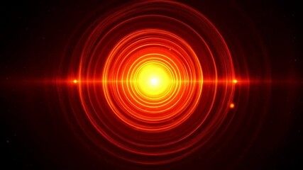 Wall Mural - Vivid red laser light pattern with concentric circles and glowing points.
