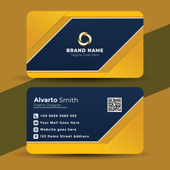 Vector art of modern business card template with abstract shapes and company information
