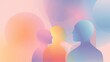 © Yaman - Soft silhouettes of three people in pastel colors, blurred background
