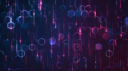 Abstract Futuristic Technology Background with Glowing Digital Data Streams.