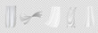 © luda - Set of realistic fluttering white cloths, soft lightweight clear material isolated on transparent background vector illustration