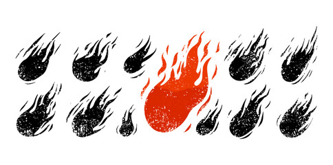 Flame brush grunge icon, crayon paint vector logo, hot spray doodle symbol, abstract heat shape, sketch tattoo background, street art outline, flame passion, punk rock stencil silhouette