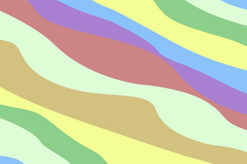 Wall Mural - cartoon drawing flow abstract wavy background. colorful bright minimal artwork print for for present