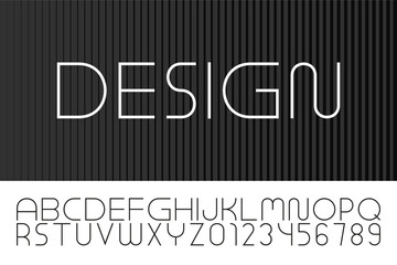 Wall Mural - minimalistic stylish contemporary font. vector futuristic alphabet. modern creative one line design.