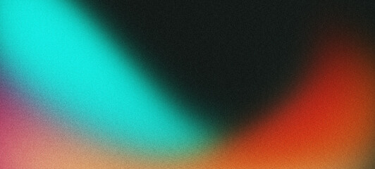 Wall Mural - teal orange pink red grainy texture background, abstract noise backdrop retro poster music party ban