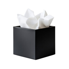 Wall Mural - Black box with tissue isolated on transparent background