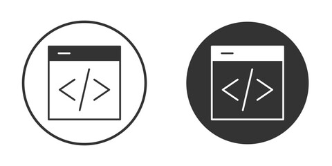 Web Code icon vector silhouette in black. simple flat icon vector.