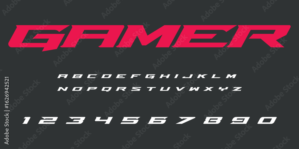 Esports Typography Gamer Font Alphabet Vector Design for Digital, Esports, and Bold ...