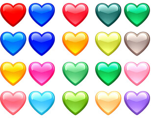 Poster -  Amber Heart Gem – Bright Glossy Jewelry Stone Cut in Heart Shape, Transparent PNG Clipart.