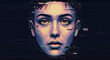 © markusmiller - Vibrant glitch portrait of a woman's face in futuristic style
