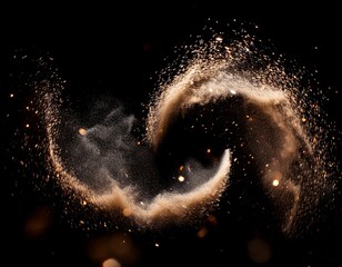 Wall Mural - artistic formation of metallic dust in slowmotion air swirl