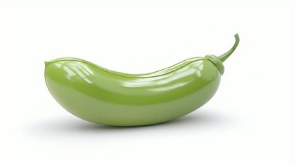 Smooth Green Bean: Abstract 3D Animation of a Rotating, Shiny Vegetable