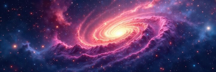 Wall Mural - Abstract swirling nebula, cosmic dust and stars , vibrant, colorful, celestial