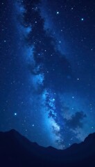 Wall Mural - Deep blue night sky, countless sparkling stars , stars, serene