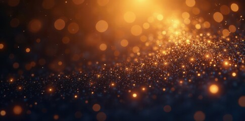 Wall Mural - Sparkling golden backdrop with scattered stars , cosmic background, celestial background