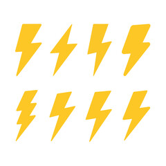 Wall Mural - clean and modern vector yellow lightning bolt vector illustration set for design and decoration need