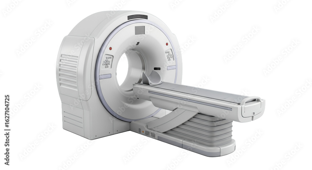 Isolated White Ct Scanner with Smooth Table on Transparent Background ...