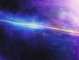 Wall Mural - Abstract cosmic scene with streaks of bright blue and purple light cutting across a dark starry background, evoking a sense of vast space and energy