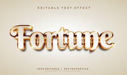 Poster - fortune 3d vector text effect with modern style design